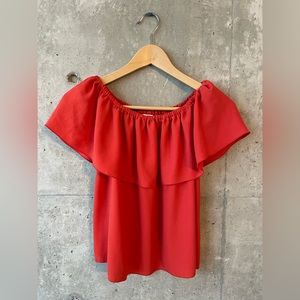 Aritzia Wilfred Promener off the shoulder top (XXS, red)
